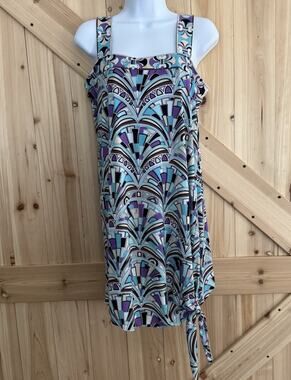 Emilio Pucci Blue Geometric Print Dress Sz L *See Photos No Tag*Straps Altered*